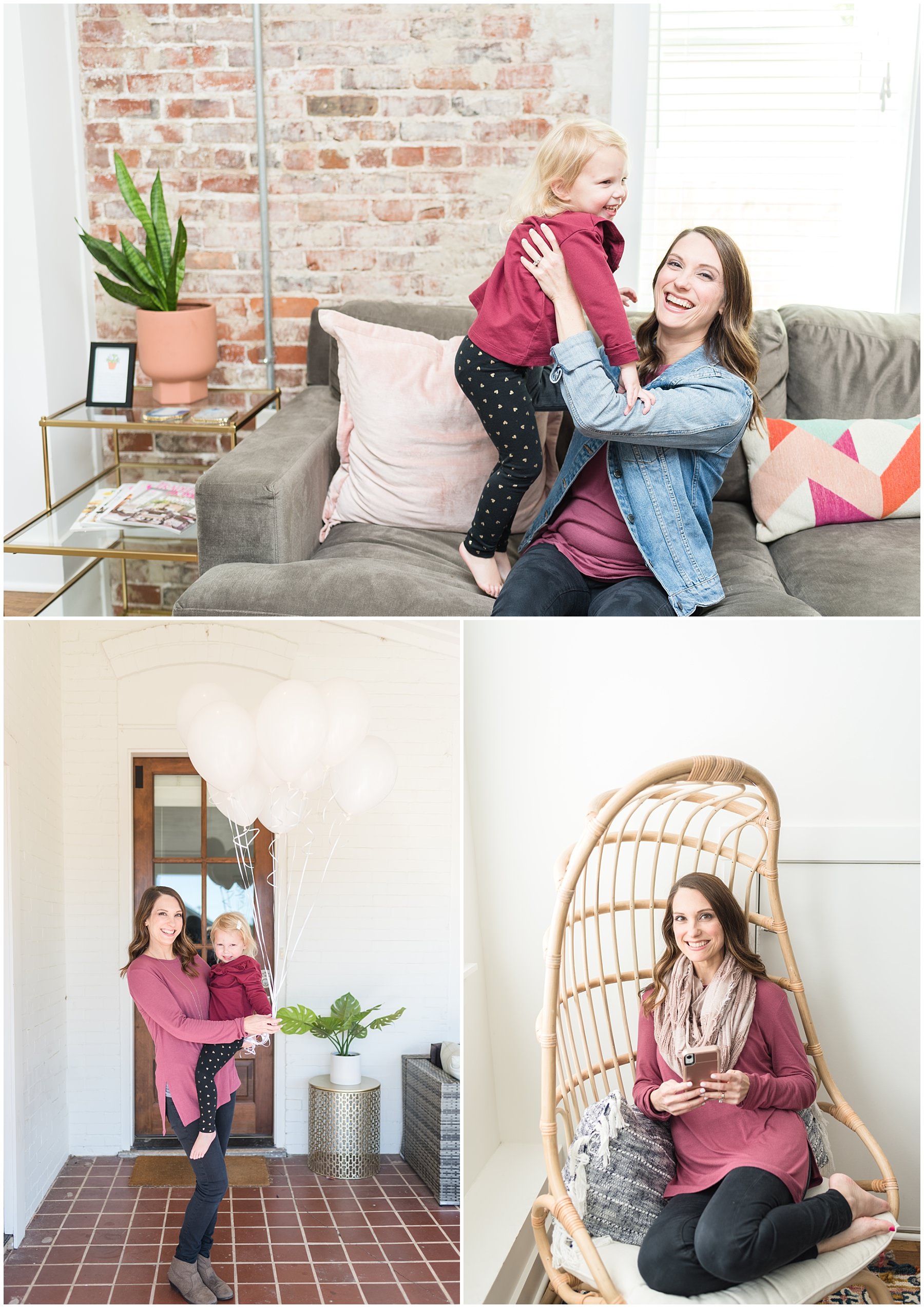 Personal branding photography for Gotcha Mama podcast in Nashville Airbnb with her daugther