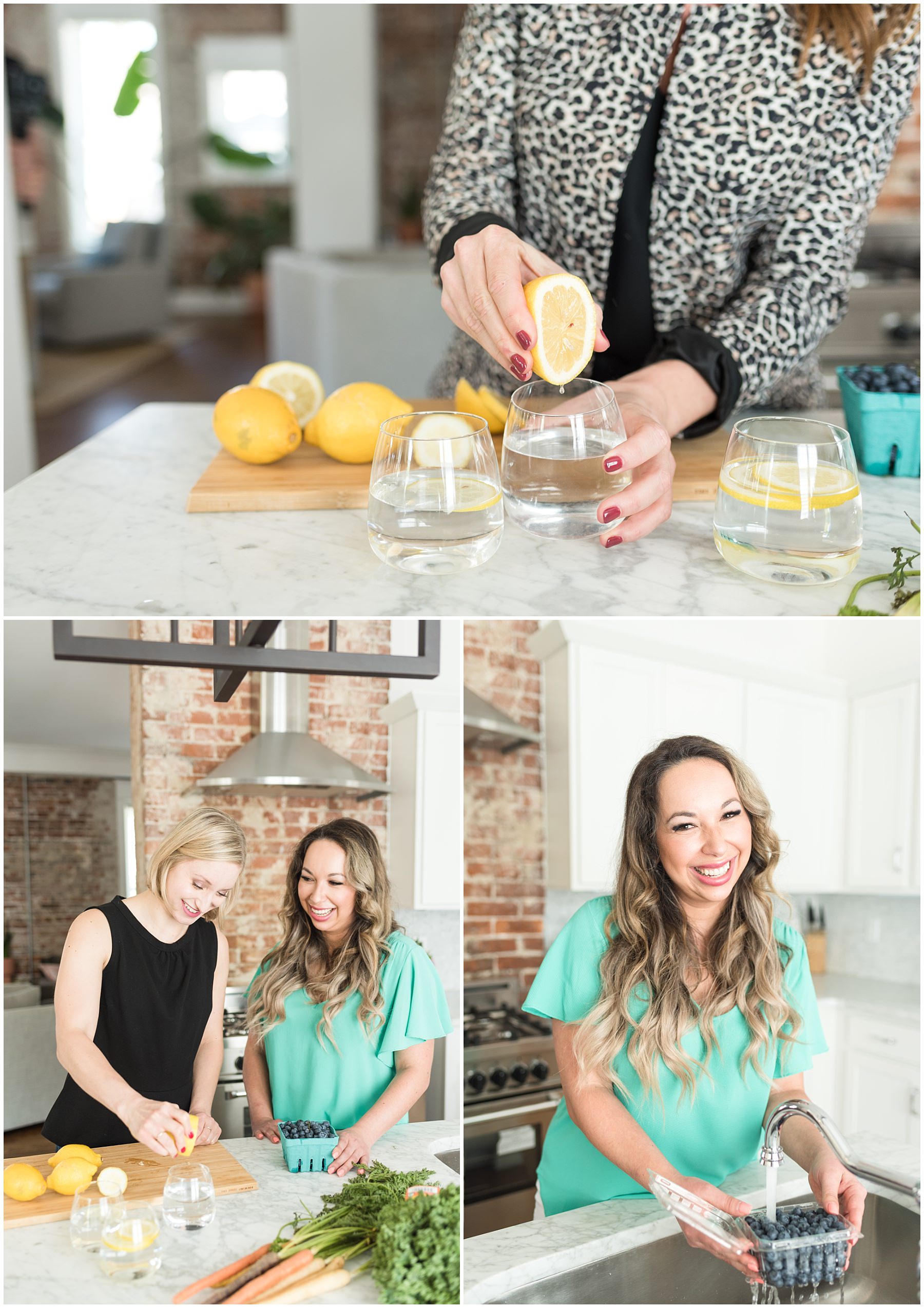 Personal branding photos in a kitchen 