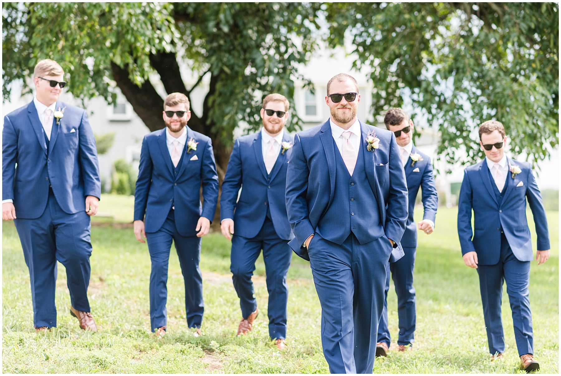 Groom and groomsmen at Allenbrooke Farms
