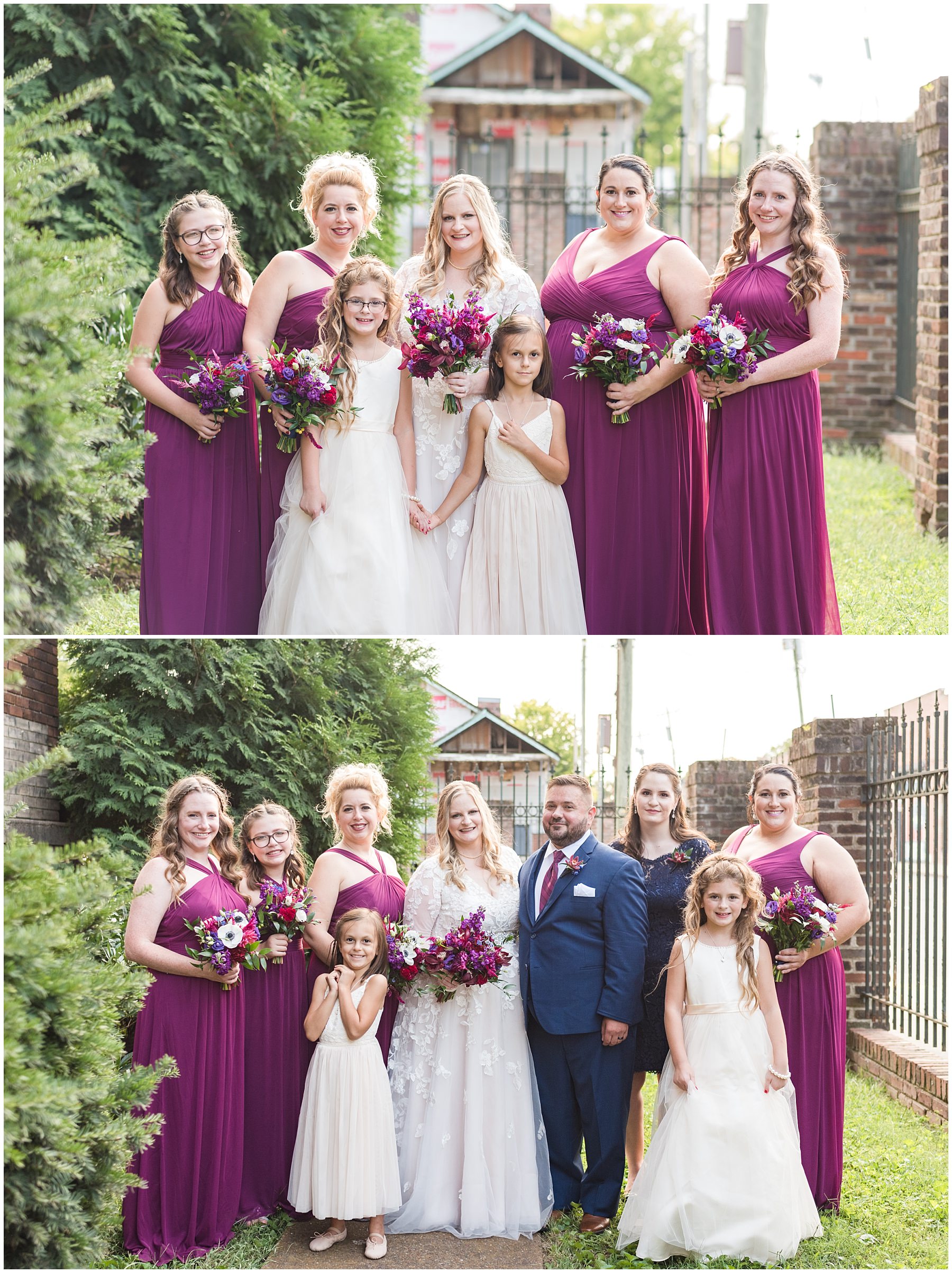 Bridal party photos at Marathon Village wedding in Nashville.