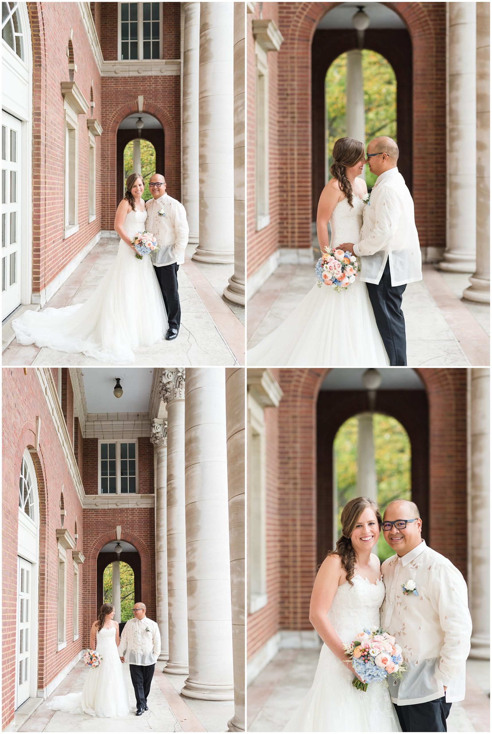 Bride and groom portraits on wedding day at Vanderbilt University