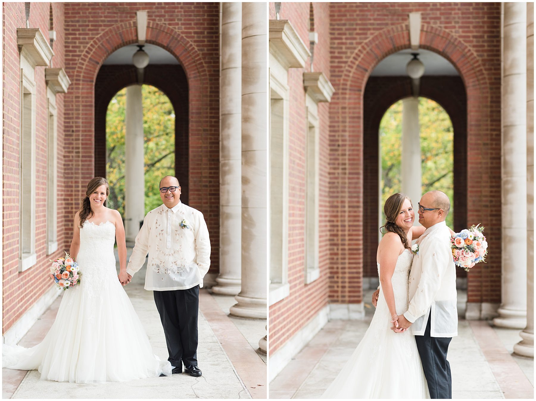 Bride and groom portraits on wedding day at Vanderbilt University