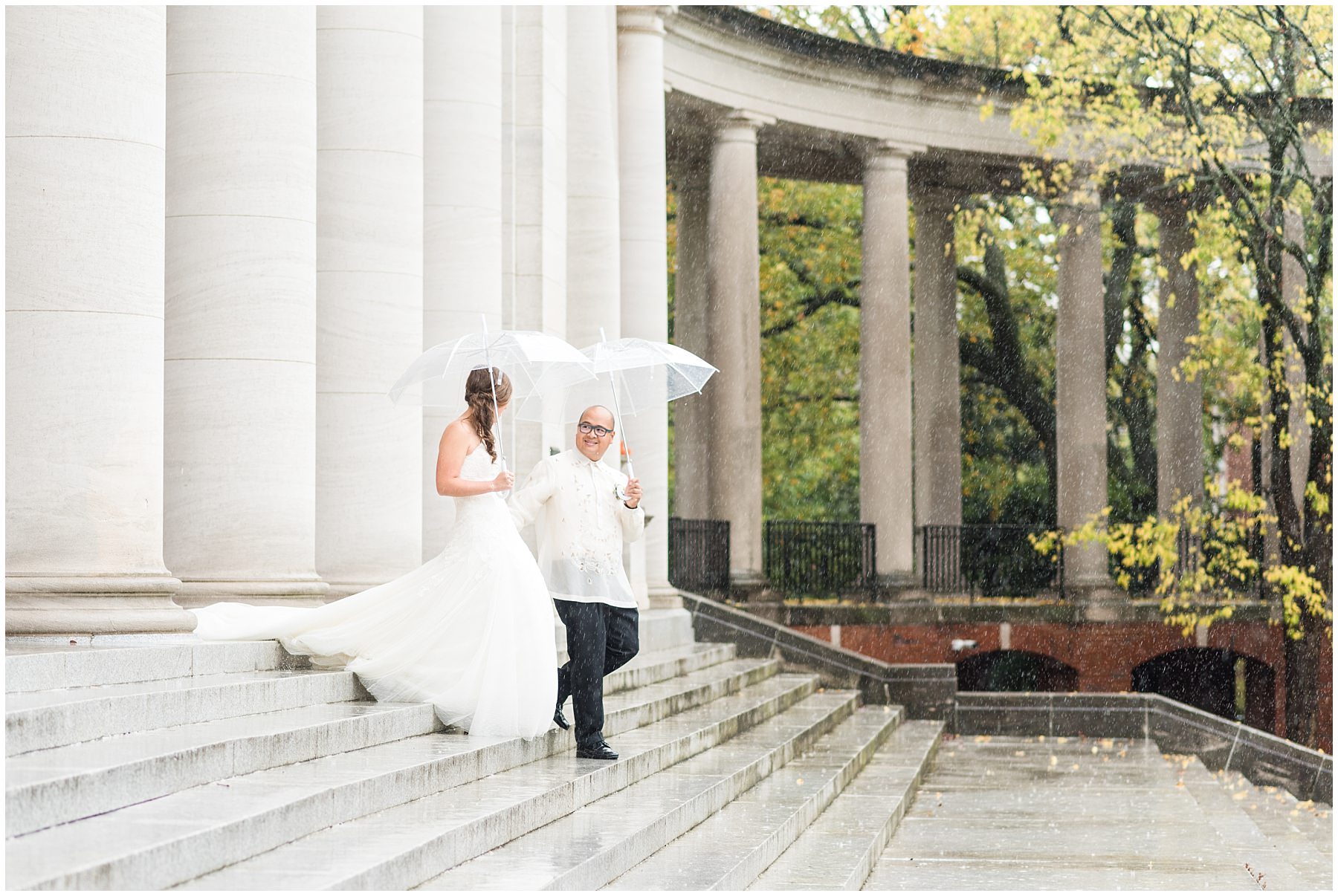 Raint day wedding portraits at Vanderbilt in Nashville, TN